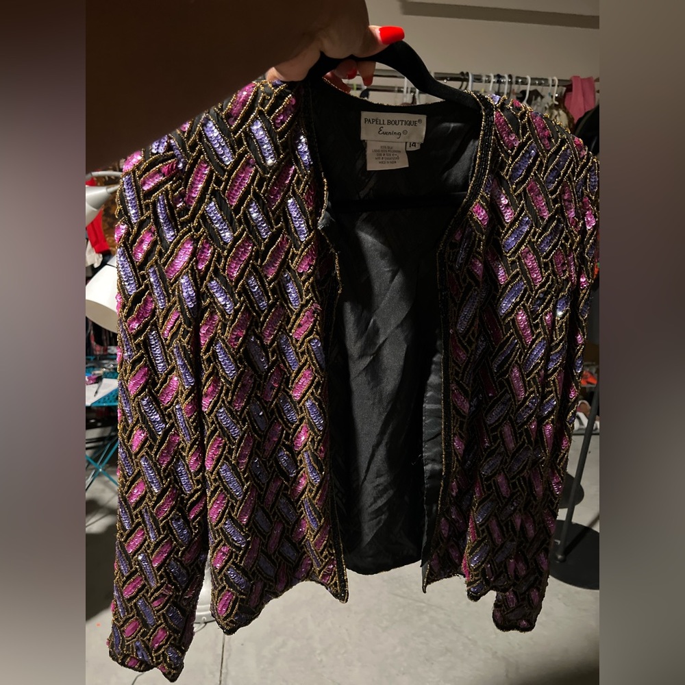 Papell Boutique sequins beaded jacket